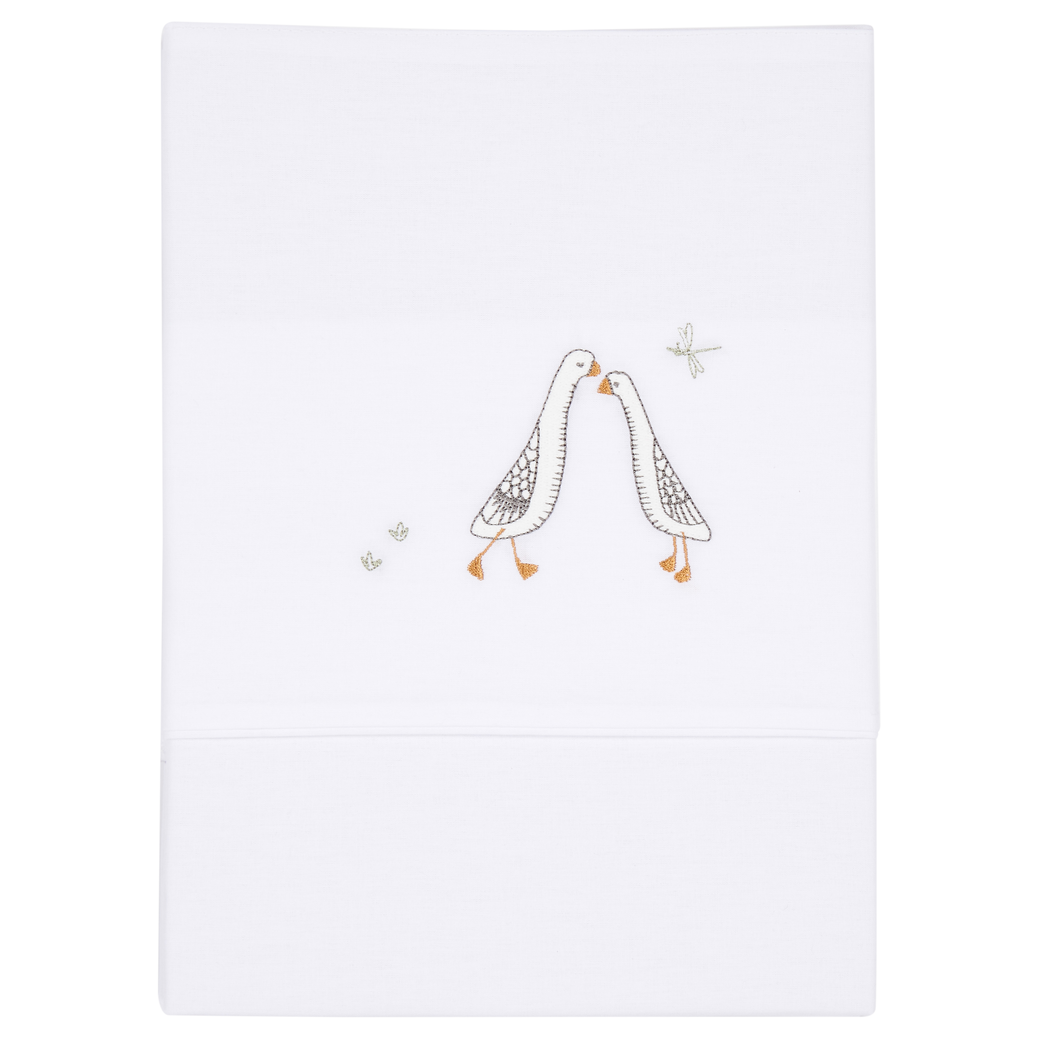 Children's bed sheet Little Goose embroidered 110 x 140 cm | Little Dutch