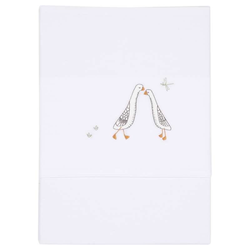 Children's bed sheet Little Goose embroidered 110 x 140 cm | Little Dutch