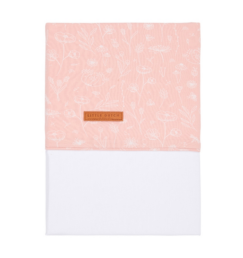 Cradle sheet Wild Flowers, pink | Little Dutch