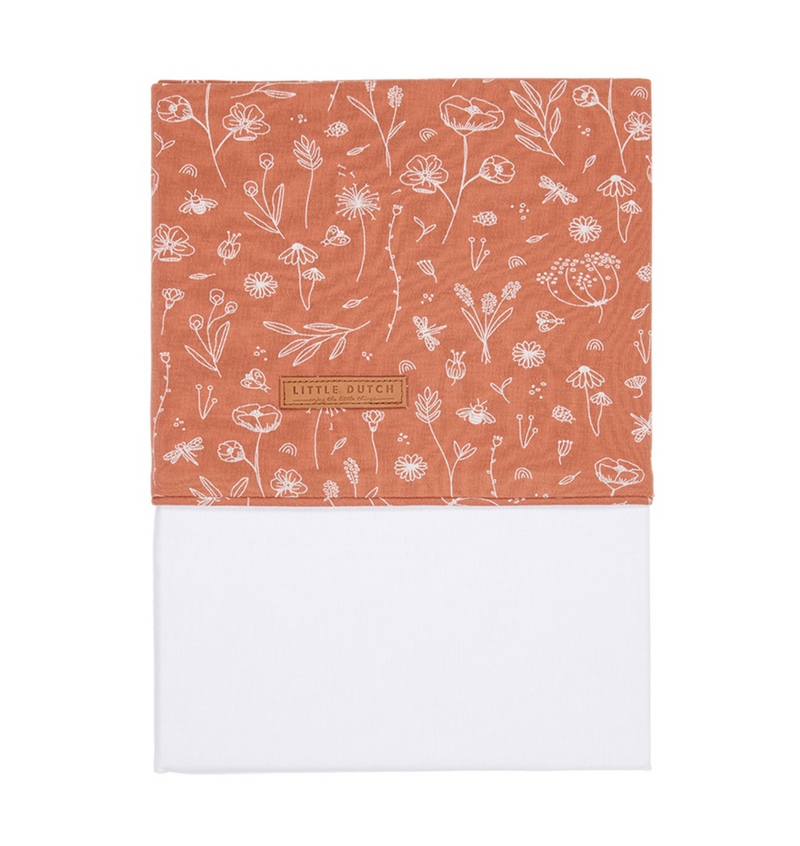 Cradle sheet Wild Flowers Rust | Little Dutch