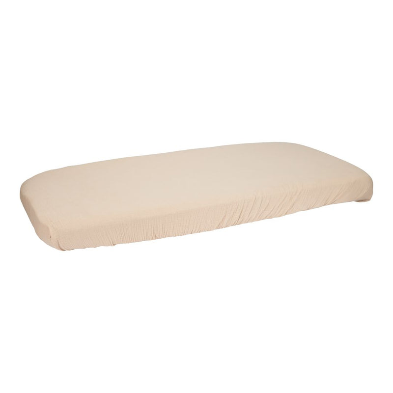 Drap-housse en mousseline 70 x 140/150 cm, beige | Little Dutch