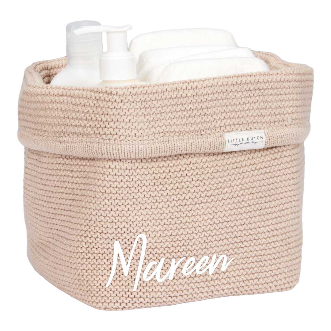 Pflegekörbchen klein Beige personalisierbar