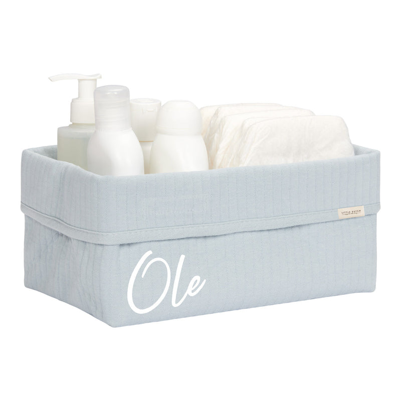 Panier d'allaitement Pure Soft Blue, grand modèle | Little Dutch