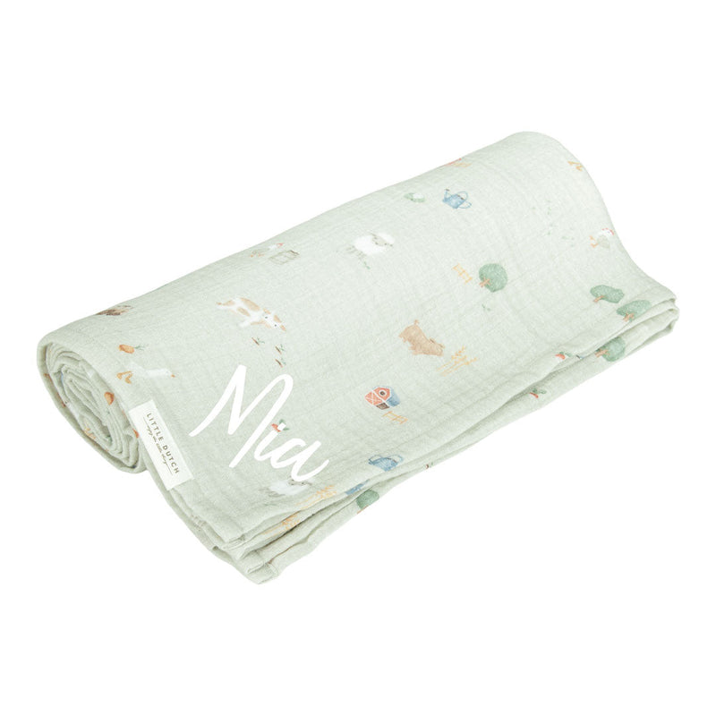 Muslin cloth swaddle - Little Farm | Little Dutch