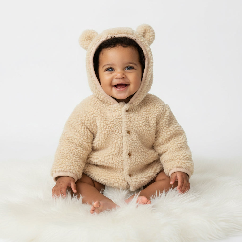 Teddy Jacket Sand for Newborn Babies