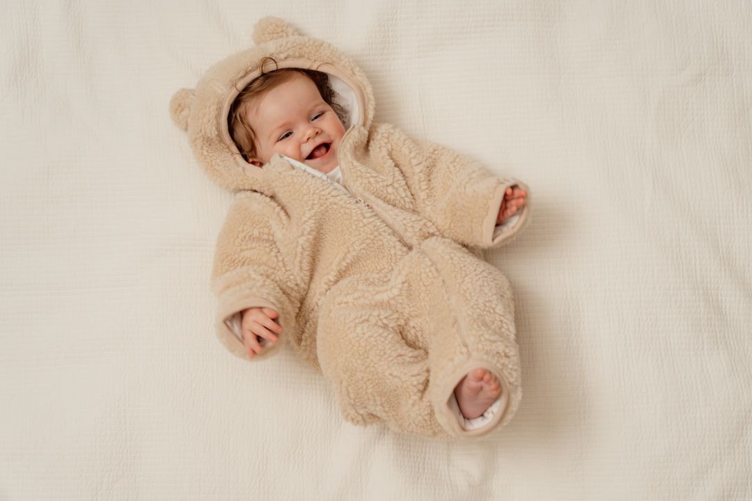 Teddy-Strampler Baby Bunny, Sand | Little Dutch