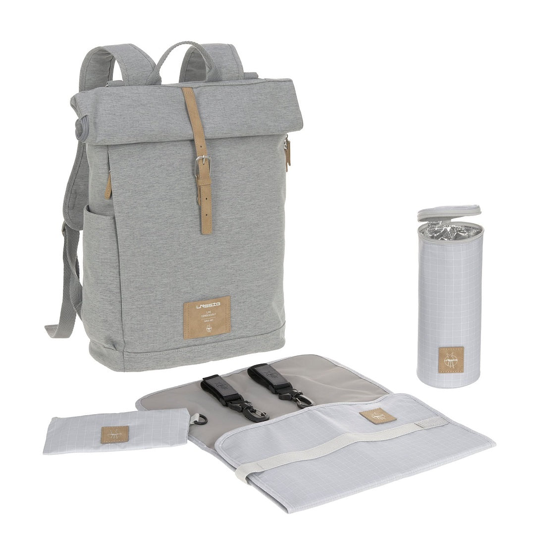Changing Backpack - Rolltop Backpack, Grey Mélange (Limited Edition) | Lässig
