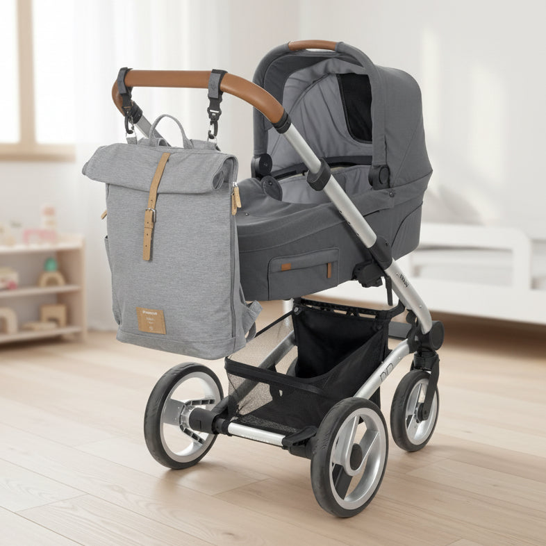 Changing Backpack - Rolltop Backpack, Grey Mélange (Limited Edition) | Lässig