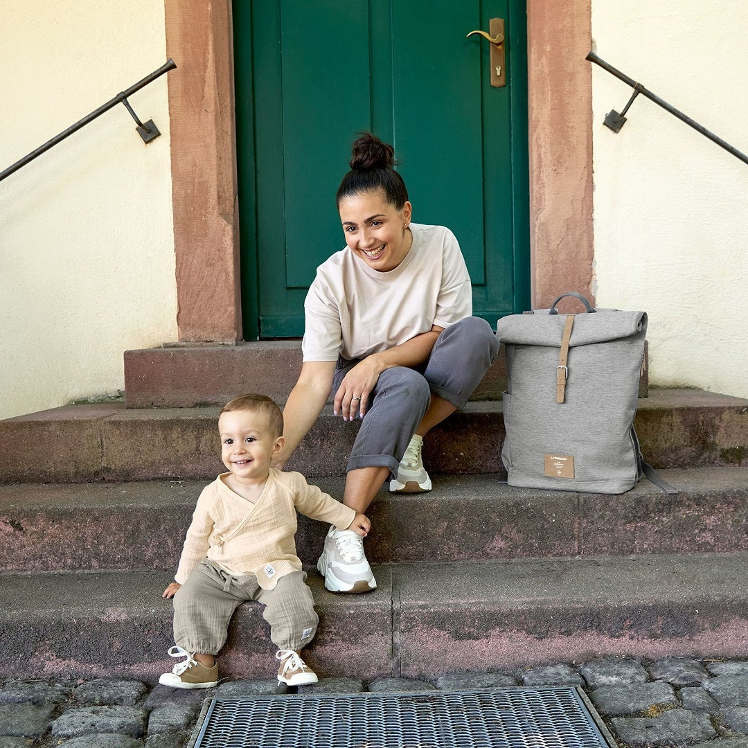 Changing Backpack - Rolltop Backpack, Grey Mélange (Limited Edition) | Lässig
