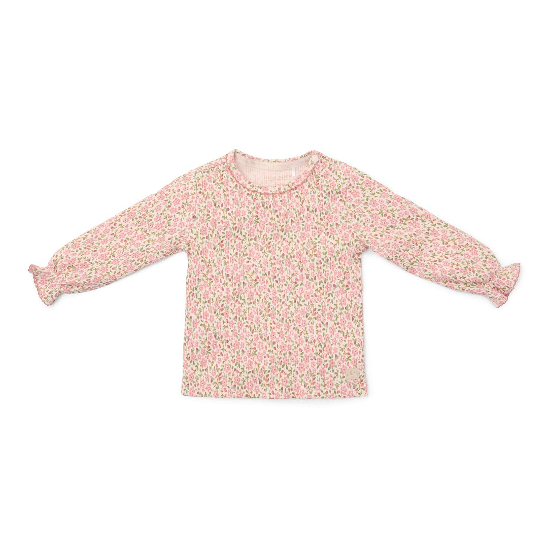 Baby-Schlafanzug Fairy Floral von Little Dutch in Rosa mit kleinem Blumenmuster – zweiteiliges Set