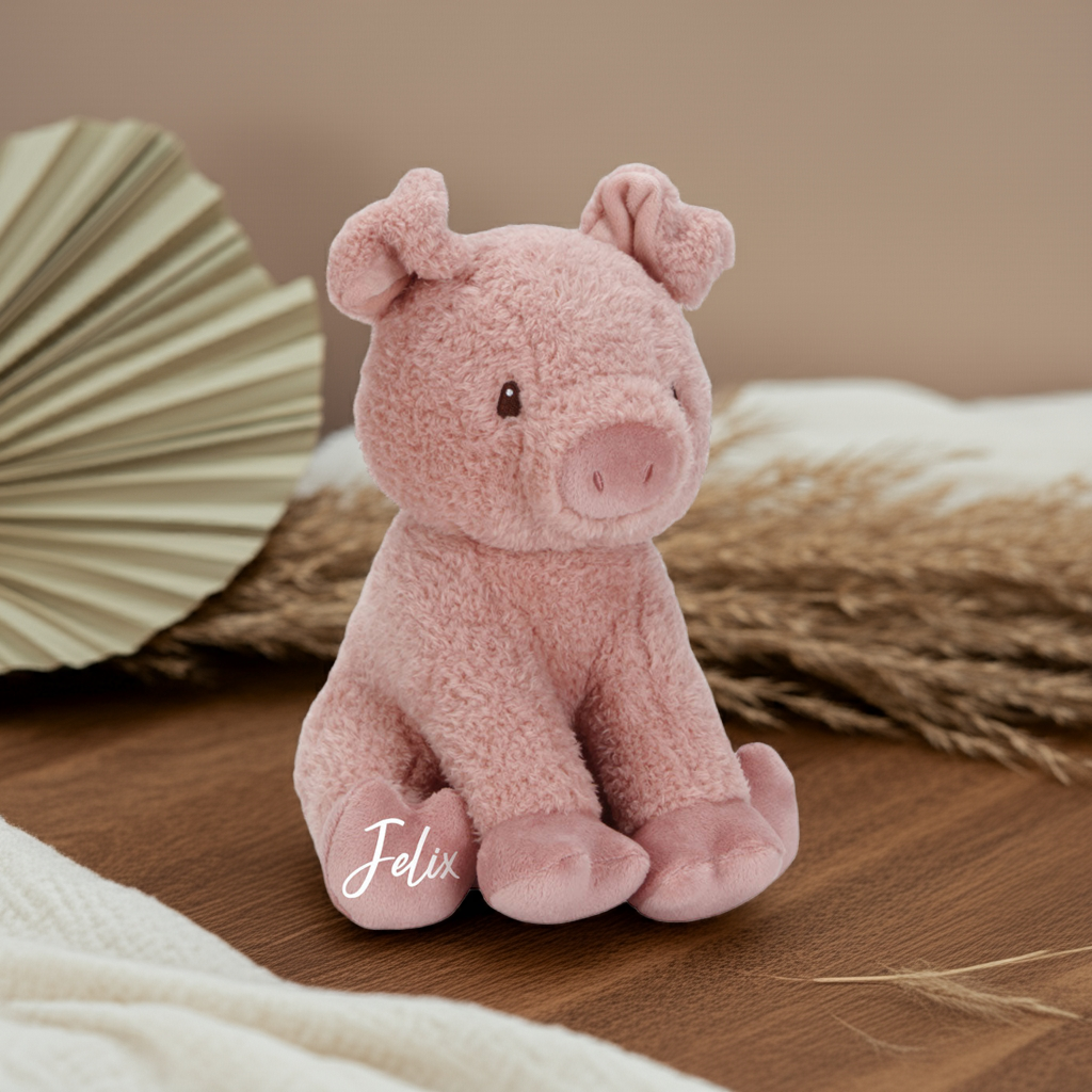 Peluche Cochon porte-bonheur 25 cm Little Farm | Cadeau de naissance et de baptême