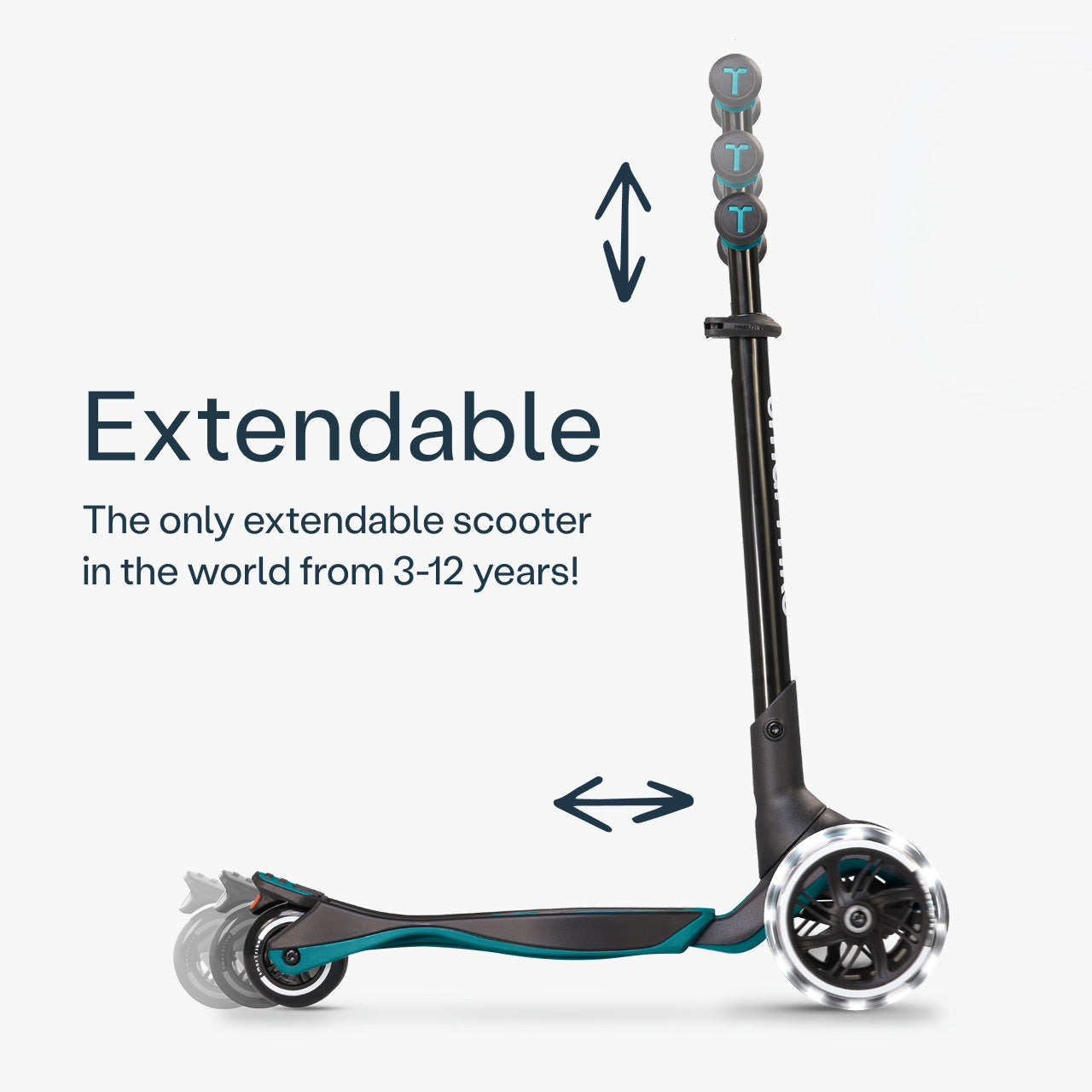 Hoehenverstellbarer Kinder Scooter mitwachsend mit verstellbarem Lenker