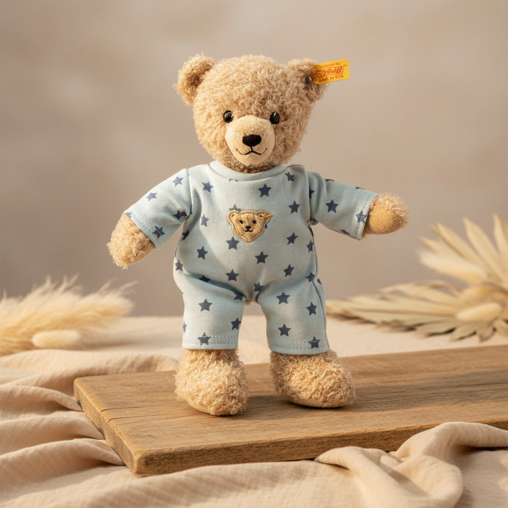 Soft teddy bear, blue, 25 cm | Steiff by Schmatzepuffer®