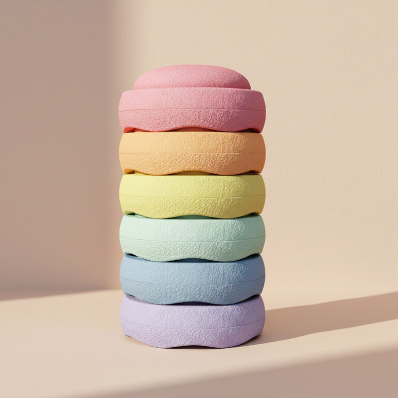 Stapelstein Original set of 6 rainbow pastel | Stapelstein
