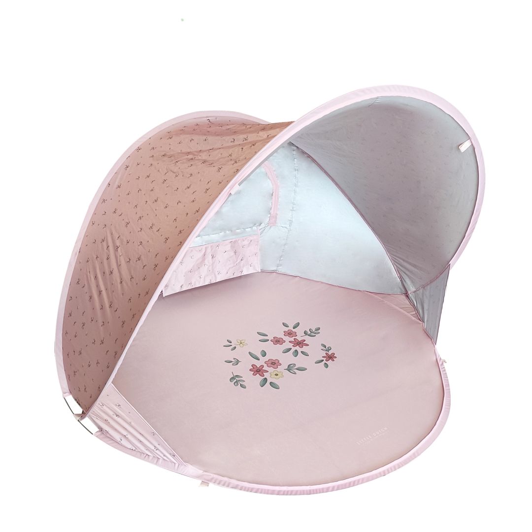 Pinke Strandmuschel für Babys und Kinder als Pop Up Strandzelt mit UV Schutz – leichter Sonnenschutz für Strand, Garten und Urlaub