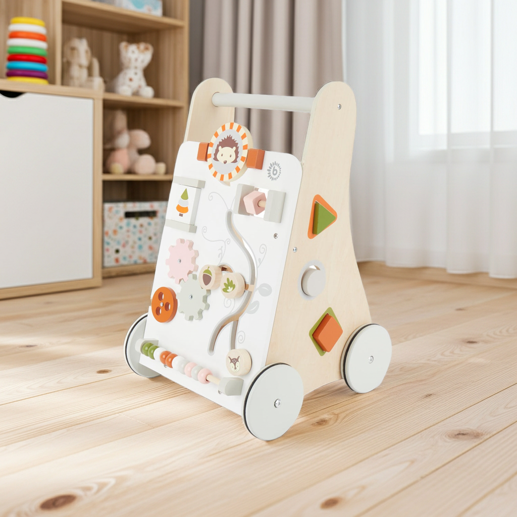Chariot de marche en bois Animaux de la forêt | bieco