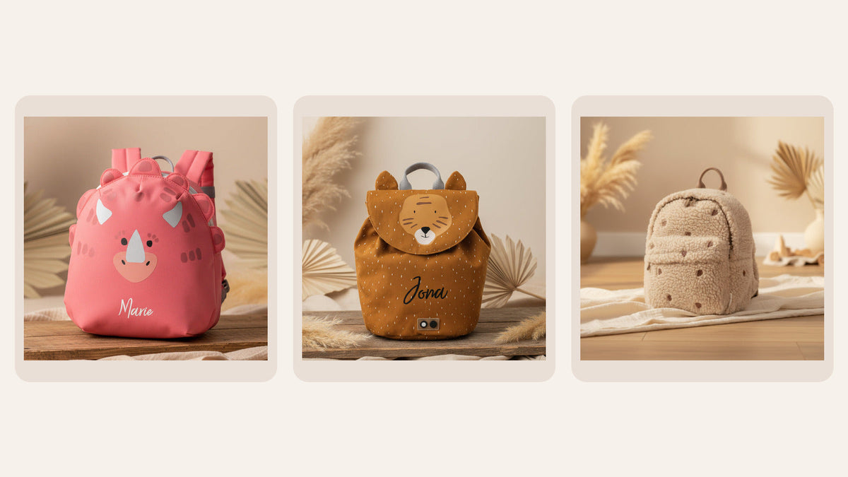 Drei verfügbare Kinderrucksäcke im Vergleich: Dino, Tiger und Teddy-Rucksack