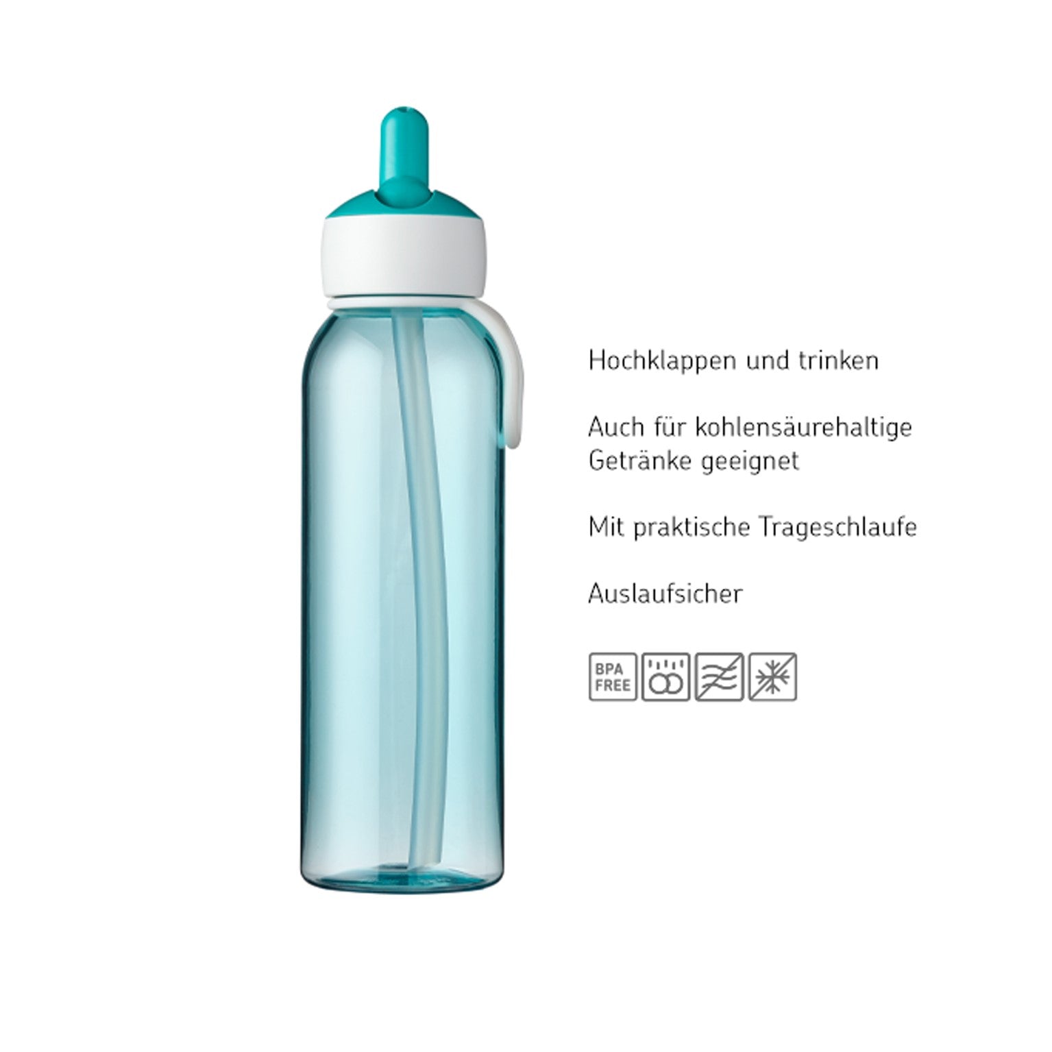 Trinkflasche Flip-up 500 ml - Türkis | Mepal