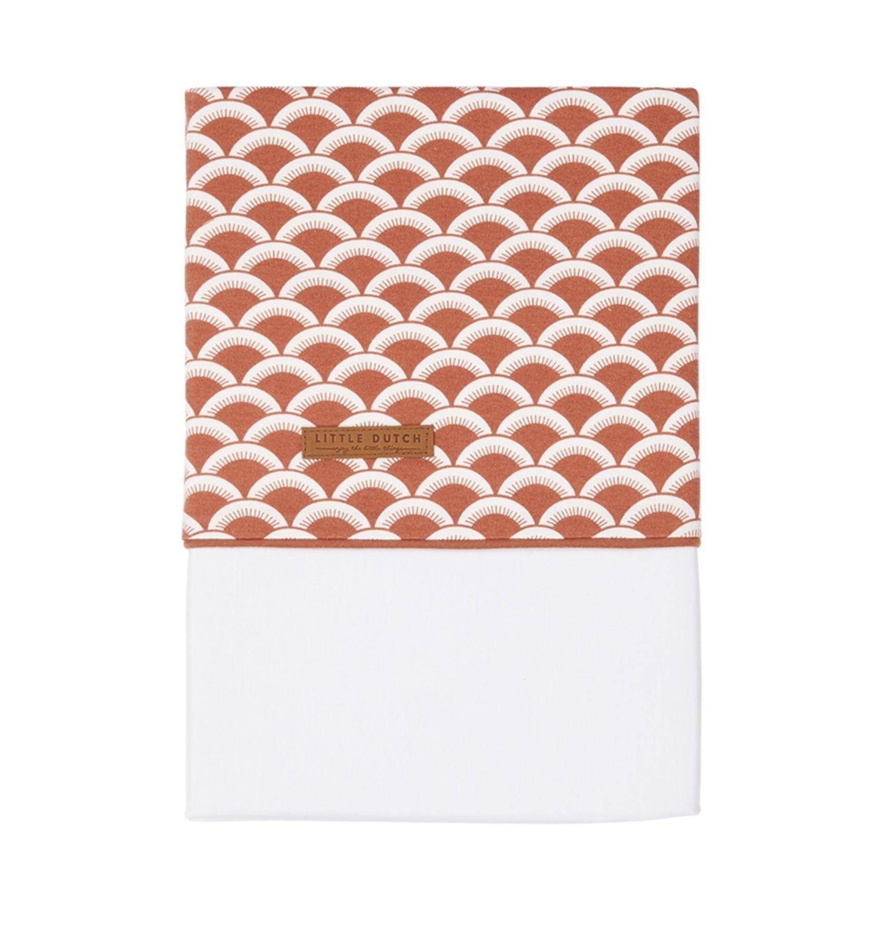 Children's bed sheet Sunrise rust 110 x 140 cm, red | Little Dutch