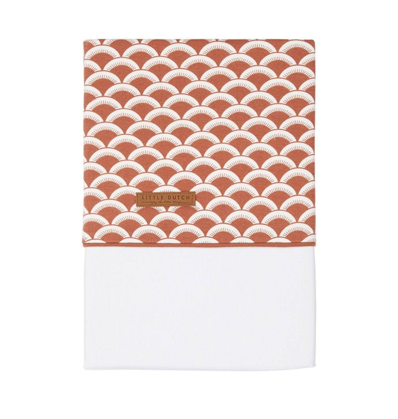 Children's bed sheet Sunrise rust 110 x 140 cm, red | Little Dutch