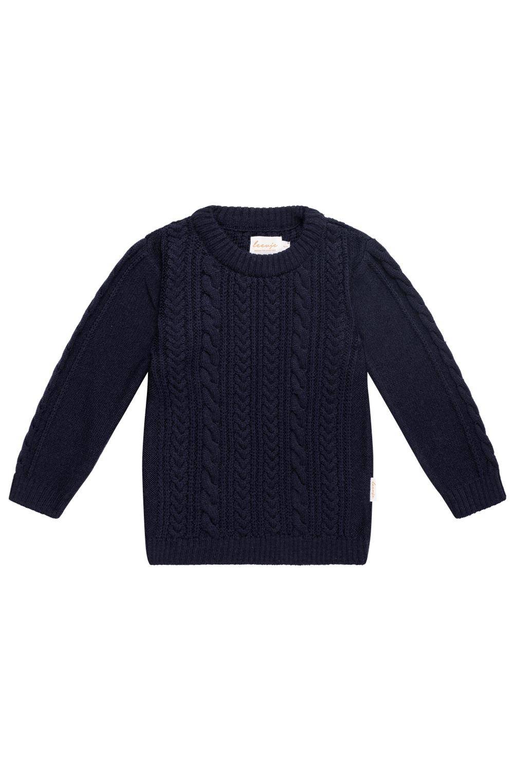Pullover Strick "Navy" blau Größe 74-80 | Leevje