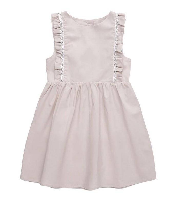 Robe avec détails en dentelle « Gris poudre » Beige, taille 74/80 | leevje