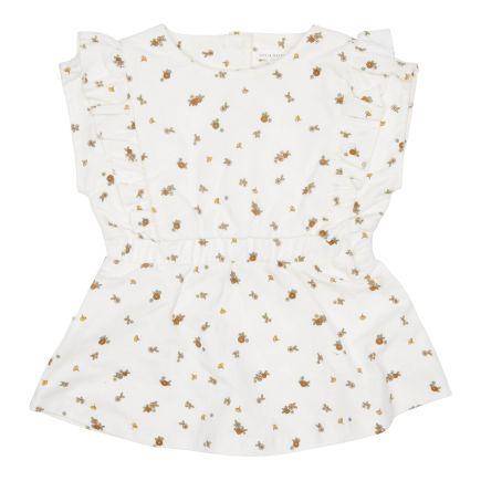 Robe Vintage Petites Fleurs Blanche – Robe enfant romantique à motif floral