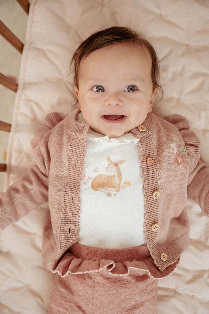 Gilet en tricot pour bébé Rose fée | Little Dutch