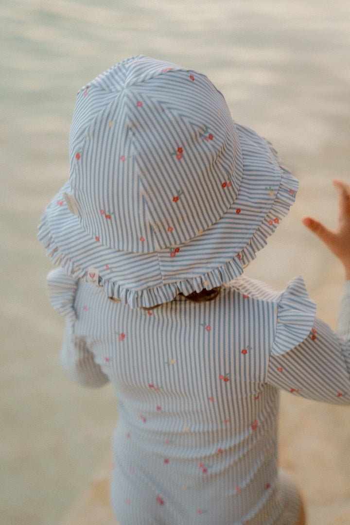 Bonnet réversible Sunny Flowers Bleu | Little Dutch