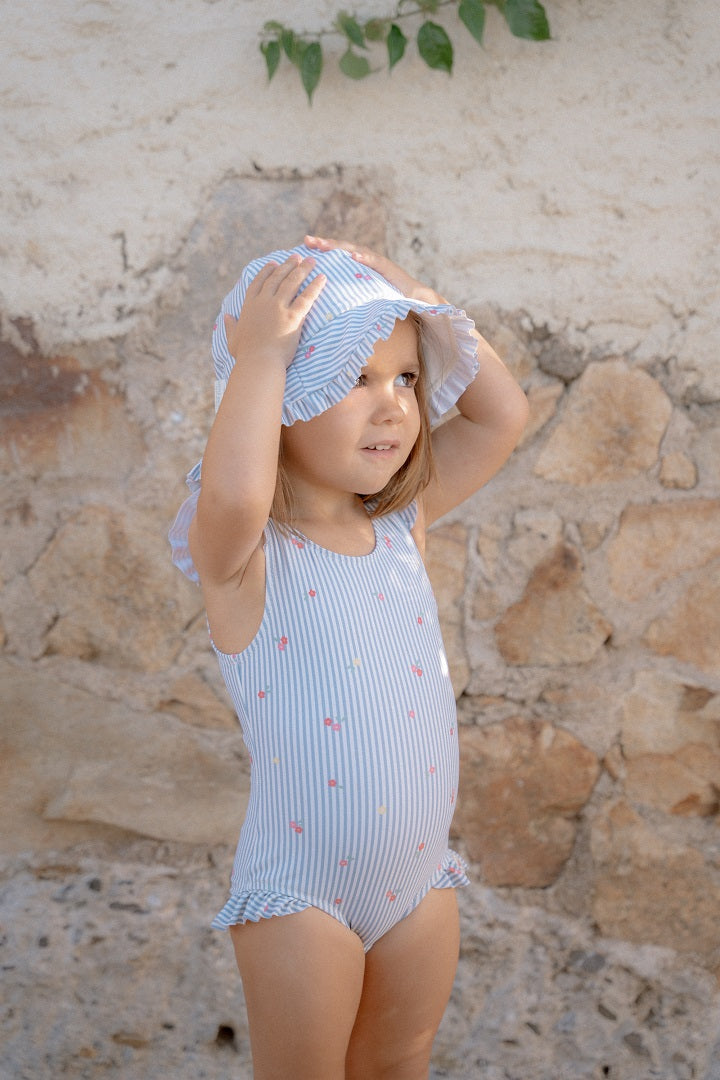 Bonnet réversible Sunny Flowers Bleu | Little Dutch