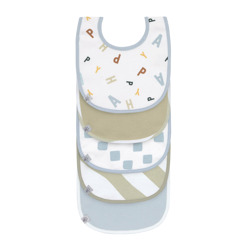 Bibs 5-pack Happy Fruits - light blue | Casual