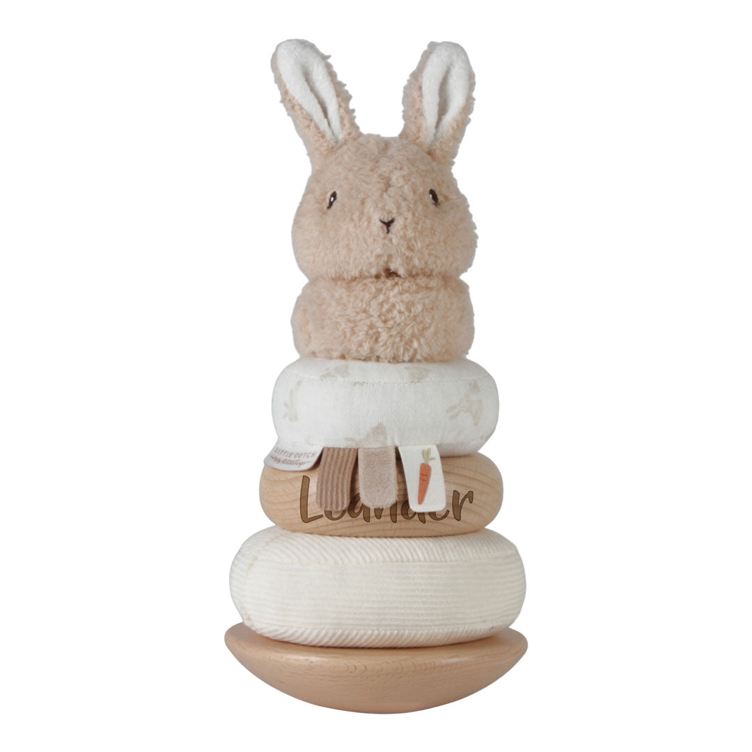 Personalized Baby Bunny Stacking Toy with Name - Birth Gift