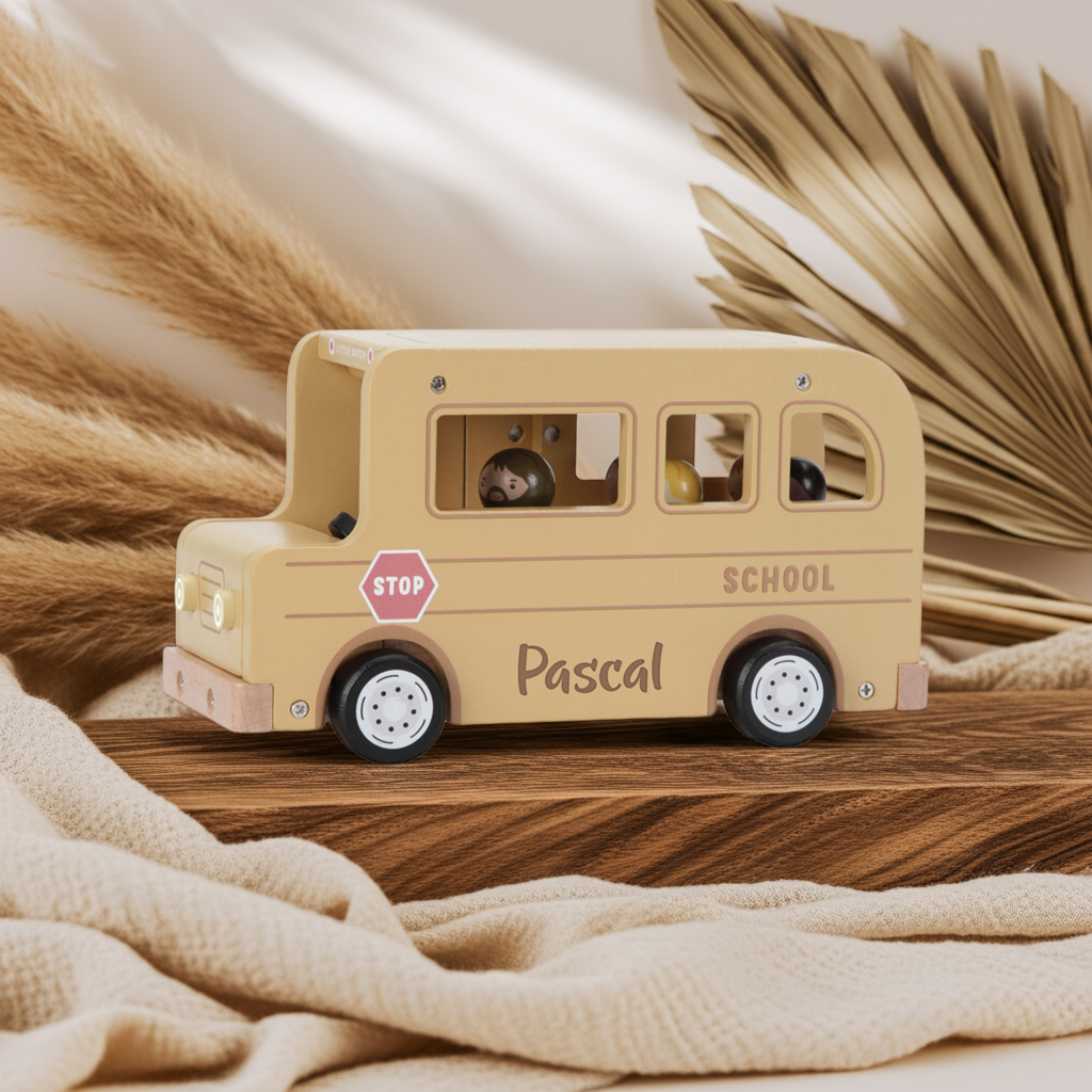 Holz-Schulbus für Kinder – fantasievolles Rollenspiel