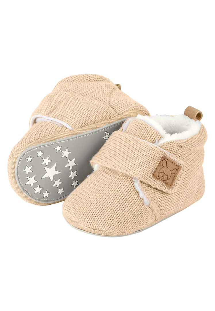 Baby knit crawling shoes size 18, beige | Sterntaler