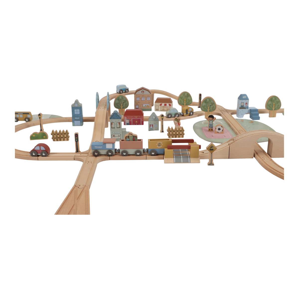 Grand Set XL de train en bois – 113 pièces | Schmatzepuffer
