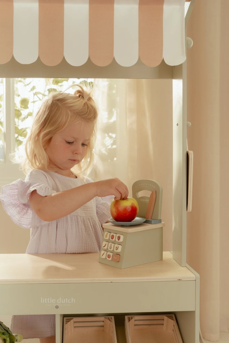 Wooden toy scale for children's kitchen – wooden toy scale