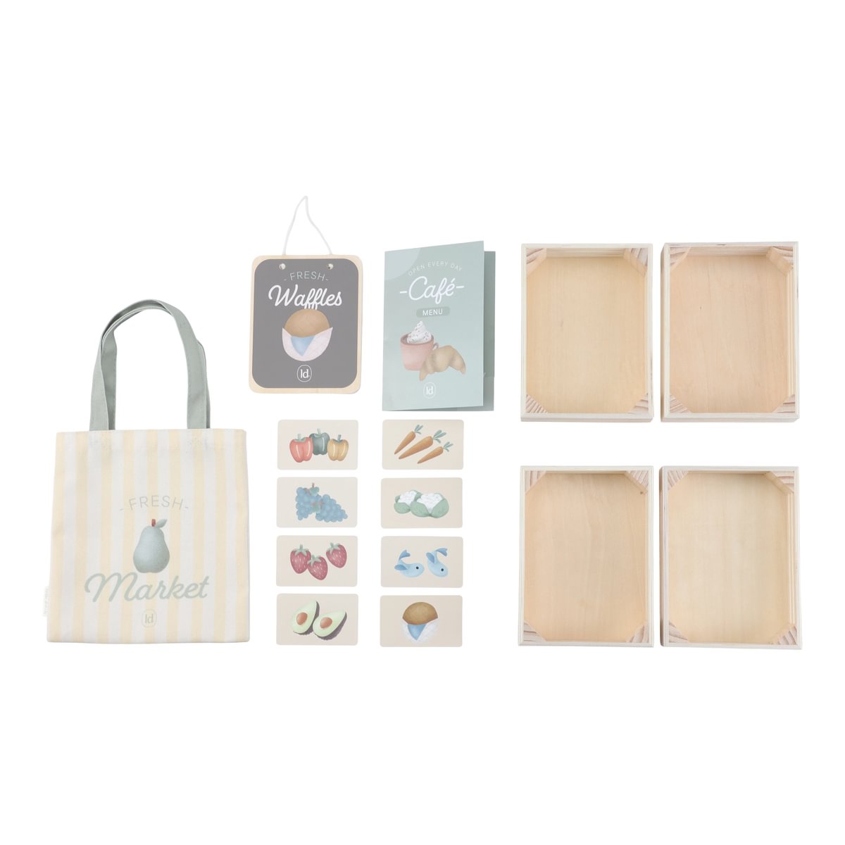 Wooden Market Stall &amp; Café – 2-in-1 Game Stand