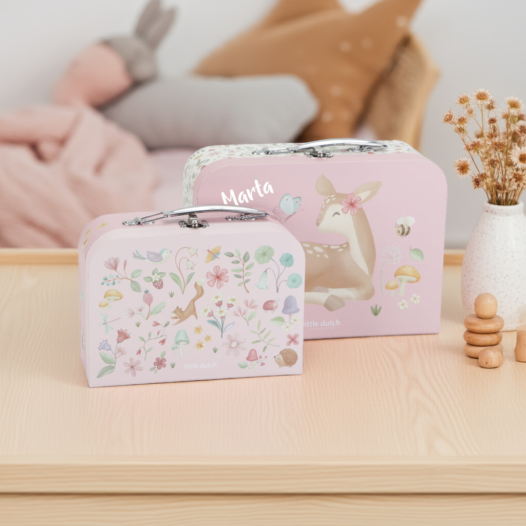 Personalisierter Kinderkoffer Fairy Garden Rosa mit Namen