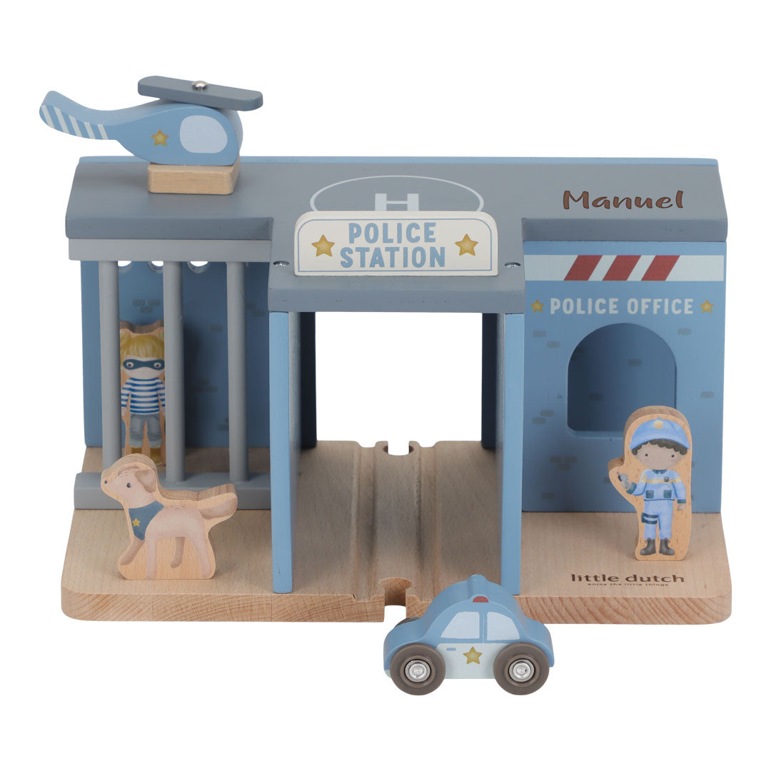 Personalized wooden train station made of wood | Schmatzepuffer