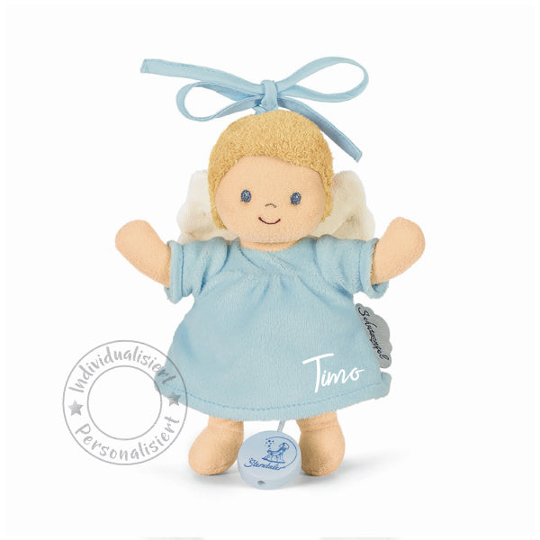Petite boîte à musique Ange Gardien avec coffret cadeau et carte de vœux, bleu | Sterntaler