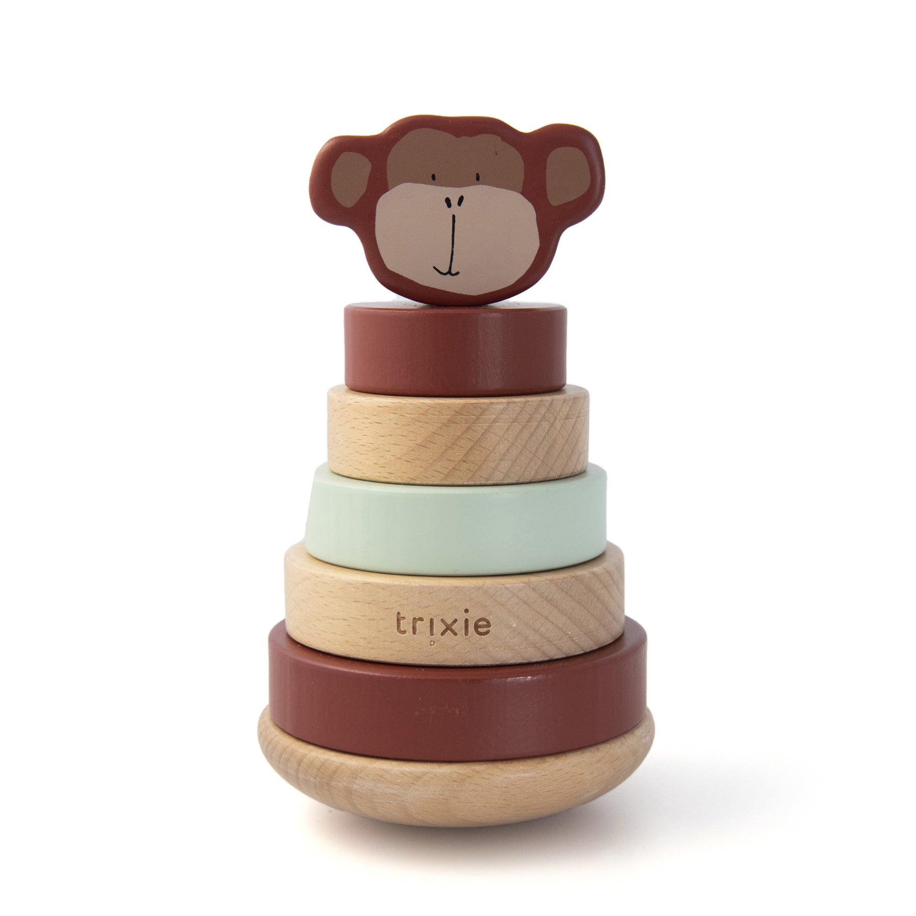 Stapelturm Holz Herr Affe – Geschenk zur Taufe | Schmatzepuffer