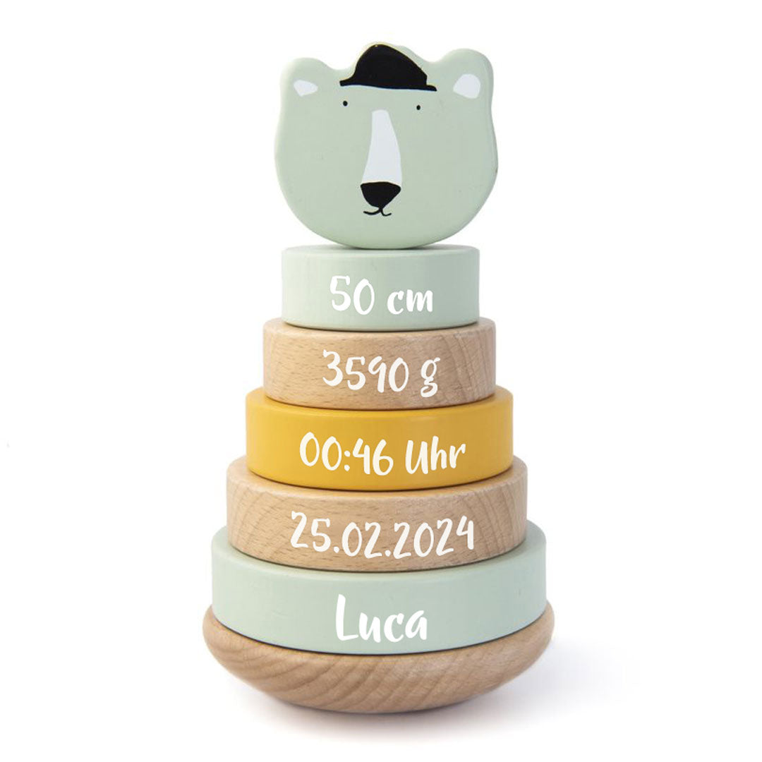 Stapelturm Holz  - Herr Eisbär - Zur Geburt | Trixie