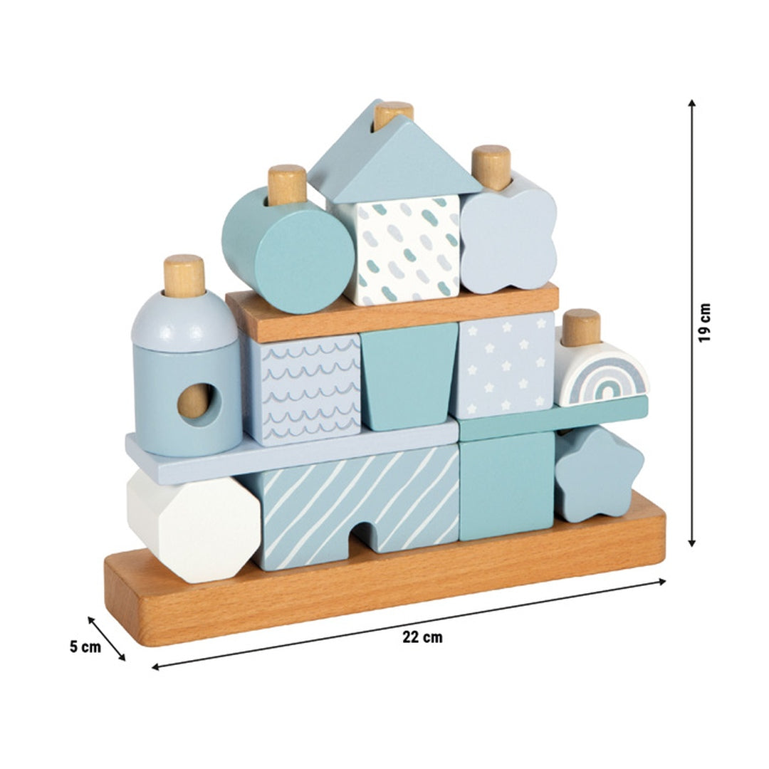 Personalisiertes Stapelhaus blau zur Geburt | small foot by Schmatzepuffer
