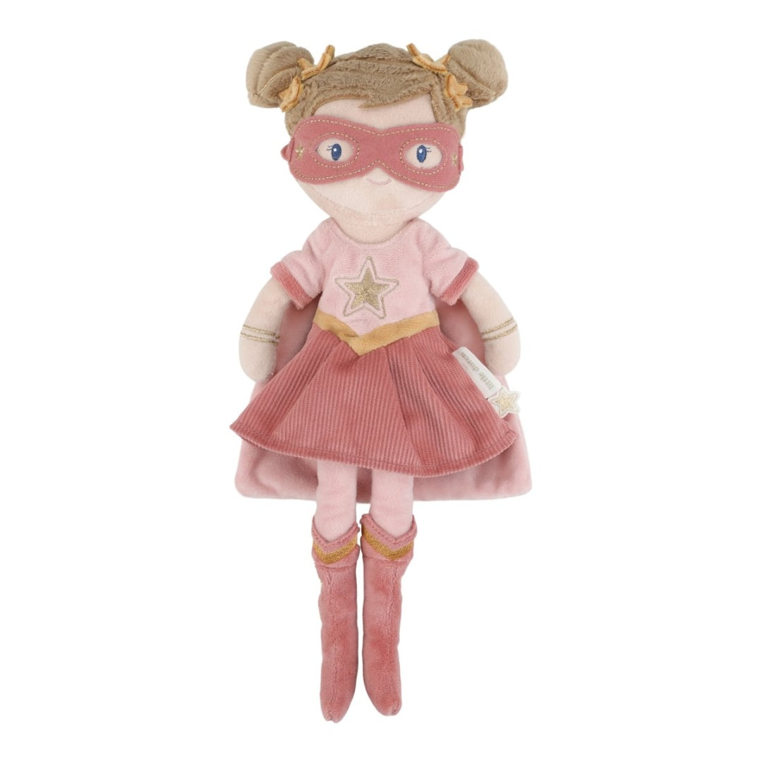 Kuschelpuppe Superheldin Rosa 35 cm – Geschenk für kleine Heldinnen
