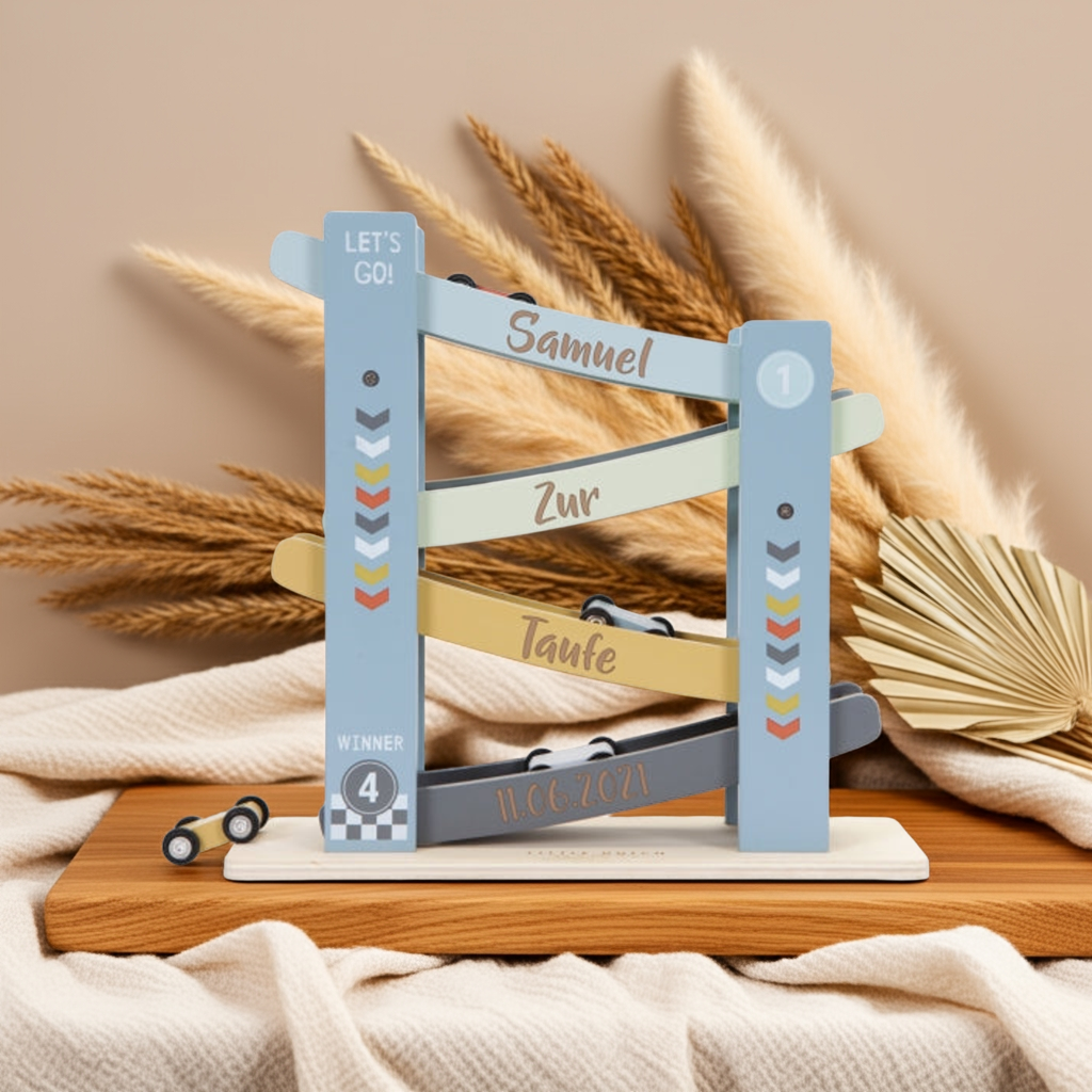 Personalisierte Kugelbahn Geschenk zur Taufe by Schmatzepuffer
