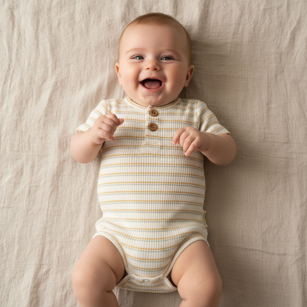 Kurzarm Body gestreift für Babys