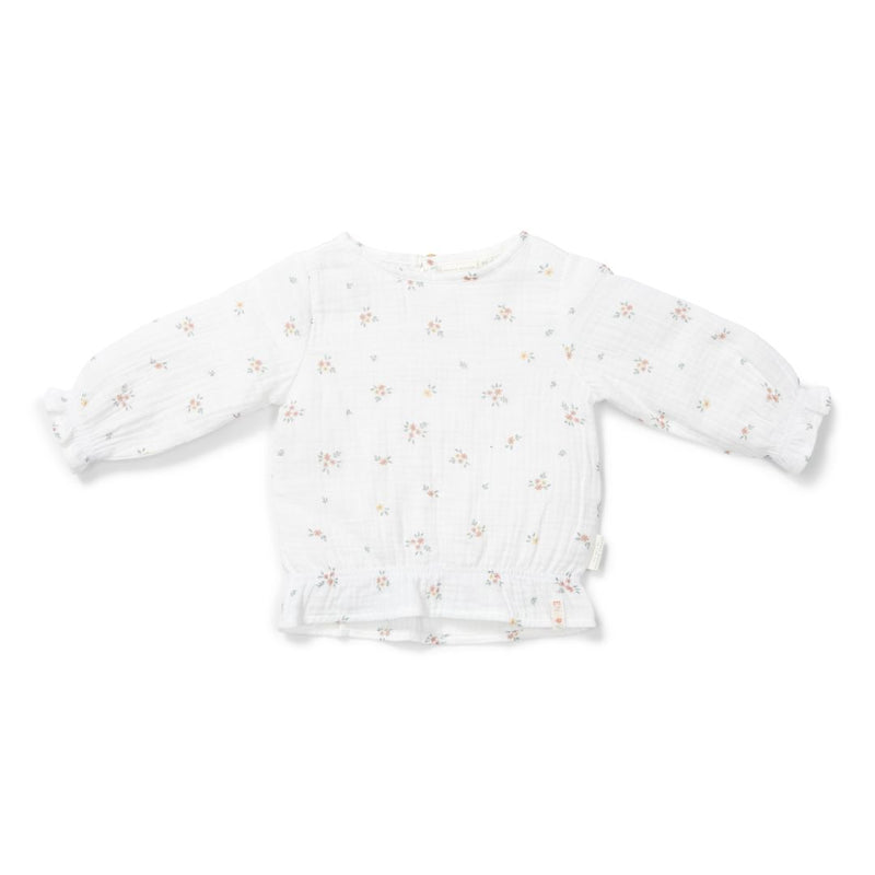 Langarm Bluse White Meadows für Babys und Kinder