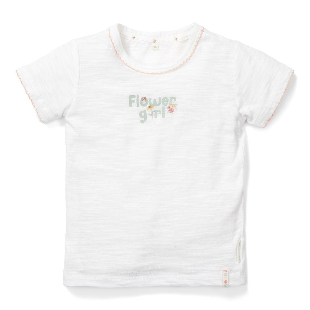 T-Shirt Flower Girl Weiß – Kinder T-Shirt mit Blumenmotiv