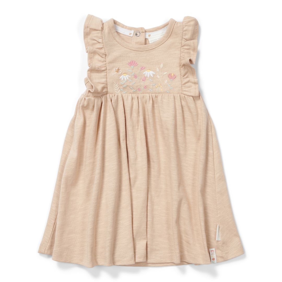 Kleid ärmellos Beige gr. 74 | Little Dutch