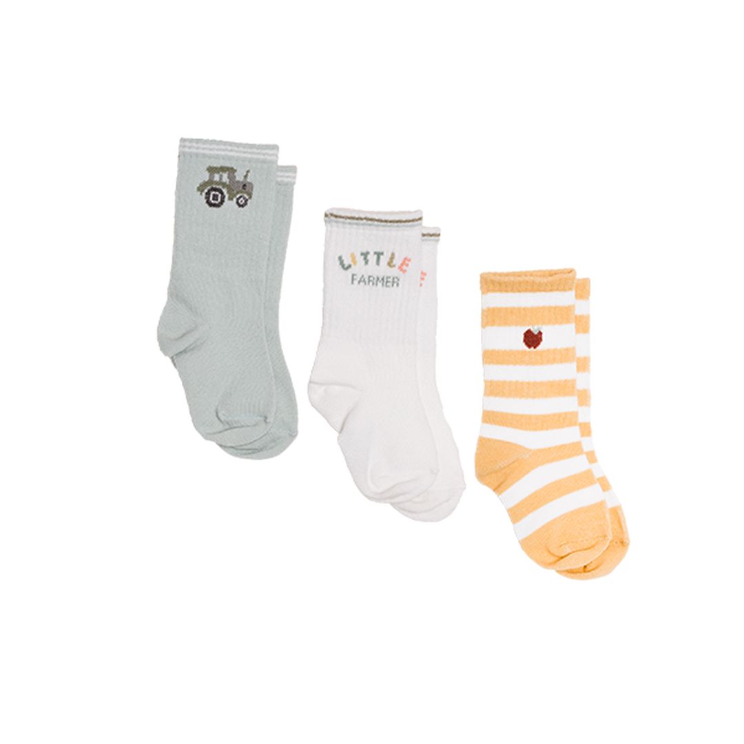 Lot de 3 paires de chaussettes vert/jaune/blanc | Little Dutch